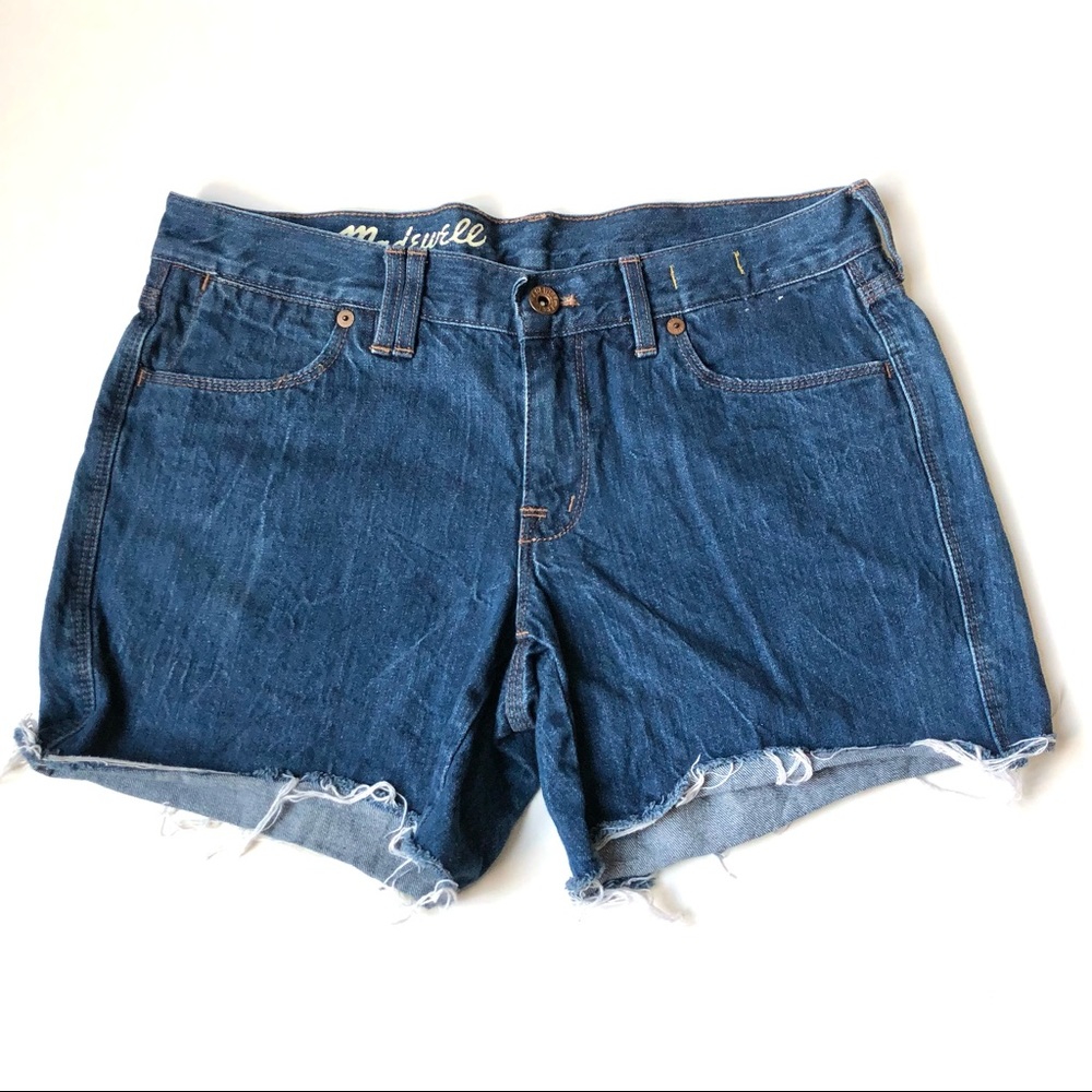 Madewell Women's Jean Shorts 27 Raw Hem Cut Off Low Rise Blue - Picture 4 of 4